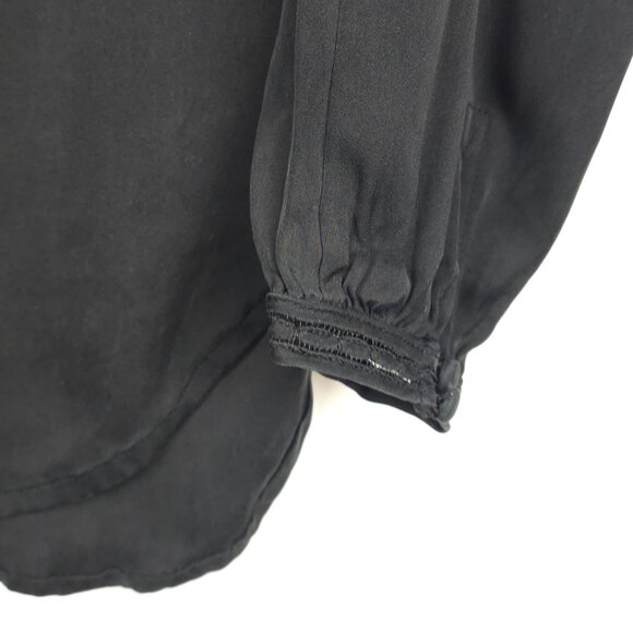 Dark Fairy Goth Fall Boho Casual Witchy Flowy Oversized Black Vince BG Blouse XS - Picture 8 of 13